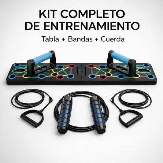 TABLA PUSHUPS + KIT DE ENTRENAMIENTO EN CASA
