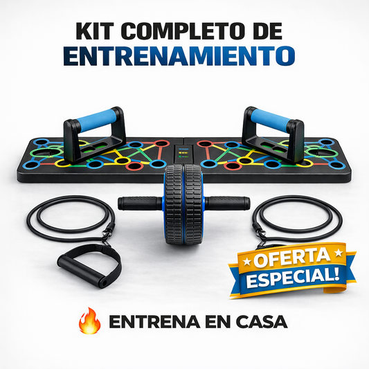 TABLA PUSHUPS + BANDAS + RUEDA ABDOMINAL